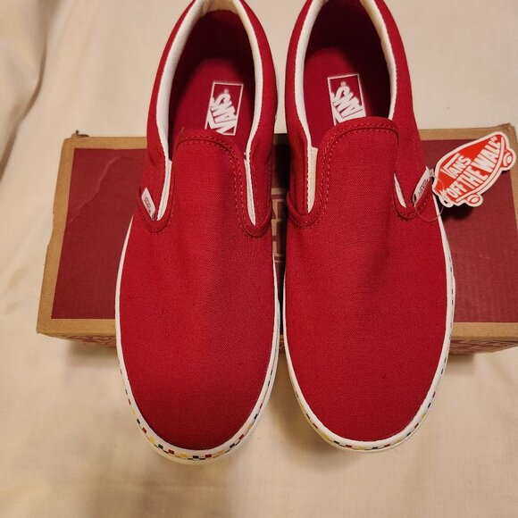 Vans Canvas Slip On Tennis Shoes- Size 7JN(Juniors)- NEW - Picture 1 of 5